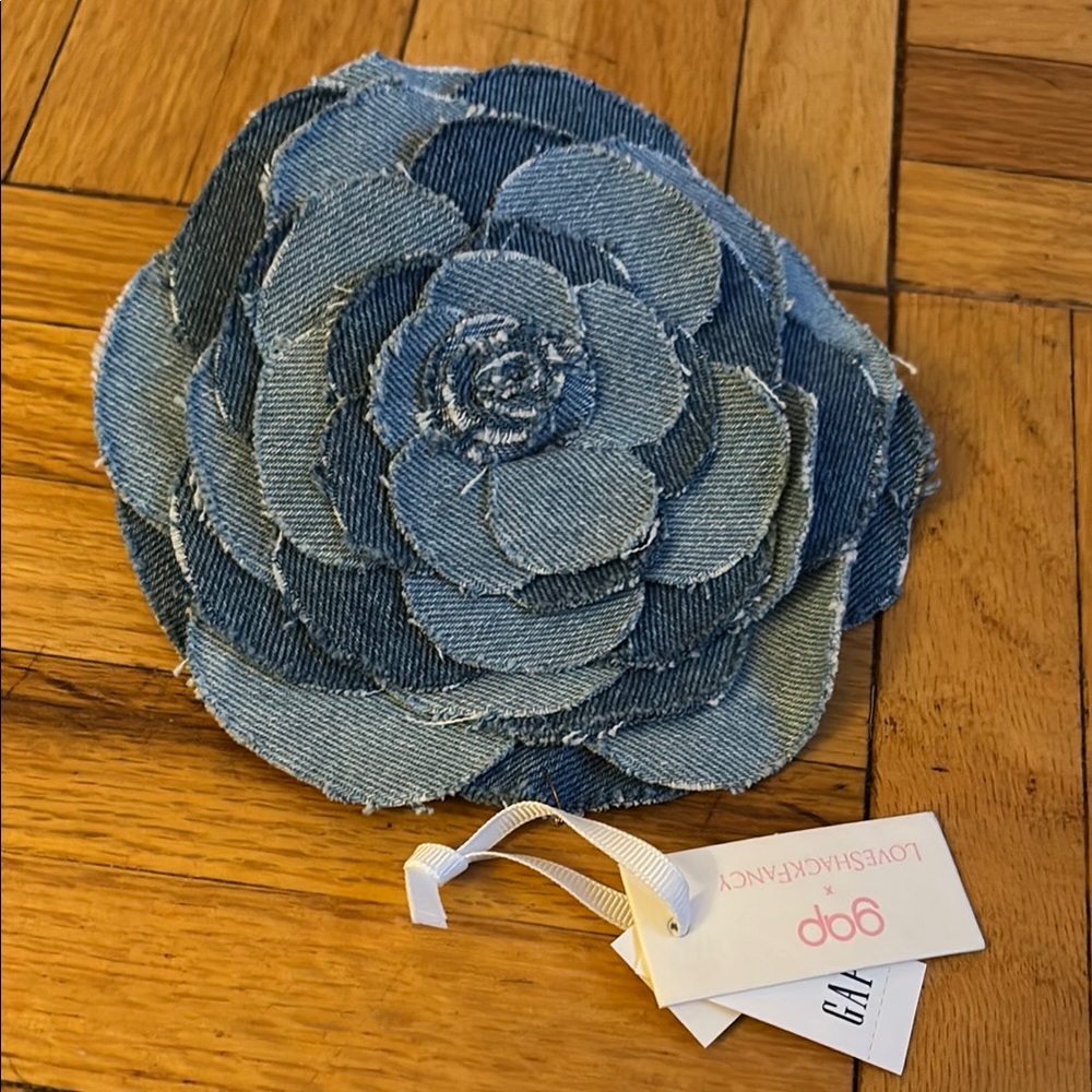 GAP Blue Denim Decorative Flower Accent